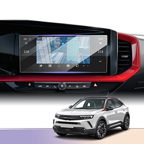 LUWU Compatible with Vauxhall Mokka B/Mokka-e/Astra L/Grandland 2022-2024 Car Transparent Navigation Screen Protector 9H Protective Film Made of Update Tempered Glass Protective Film Accessories 10"