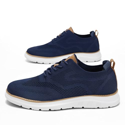 Image of Mens Casual Dress Oxfords Shoes Fashion Mesh Work Business Walking Sneakers Comfortable Lightweight Soft Sole