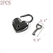 MTMTOOL Metal Heart Shaped Padlock Gun Black Mini Lock with Key Pack of 2