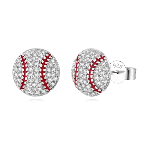 Baseball Ohrstecker 925 Sterling Silber Sport Ohrringe Hypoallergen Baseball Liebhaber Schmuck Geschenke für Damen Baseball Ohrstecker 925 Sterling Silber Sport Ohrringe Hypoallergen Baseball Liebhaber Schmuck Geschenke für Damen