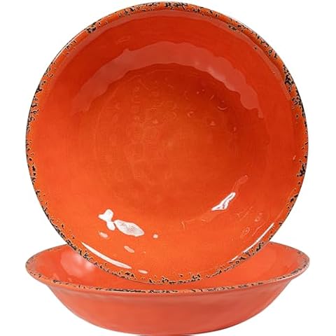 ZAROCRUS Rustic Melamine Serving Bowls Set Cover