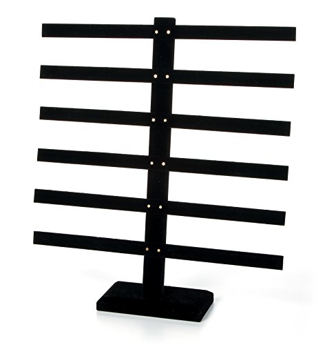 Darice 6 Tier Earring Stand, Black Velvet