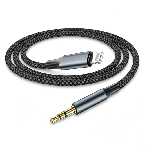 AUX Kabel Lightning 1M Auto Audio Kabel Lightning Klinkenkabel 3 5mm Nylon Geflochten 1M Audio Kopfhörer kabel 3 5mm Klinke für iPhone 14 13 12 11 XS X 8 7 6 SE iPad Auto Stereo/Kopfhörer/Lautsprecher