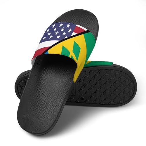 American And The Grenadines Flag Slippers for Men Wormen Shower Bathroom Slipper Indoor Beach Non Slip Sandal4