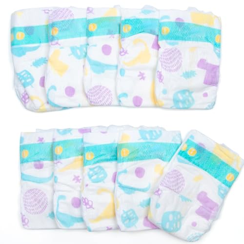 Reborn Baby Doll Clothes Accessories Diapers Reusable 10-Pieces for 18-22 Inch Baby Doll Velcro Diapers Adjustable Underwear