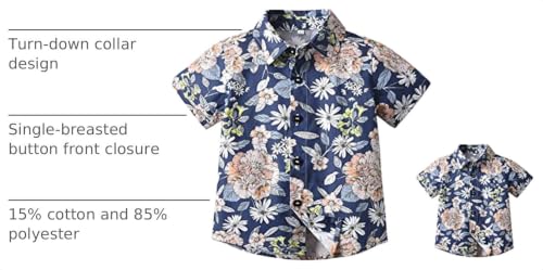 Image of Daddy and Me Matching Outfits Hawaiian Father and Son Matching Shirts for Family Photoshoot Summer Men Boys Father's Day Tops