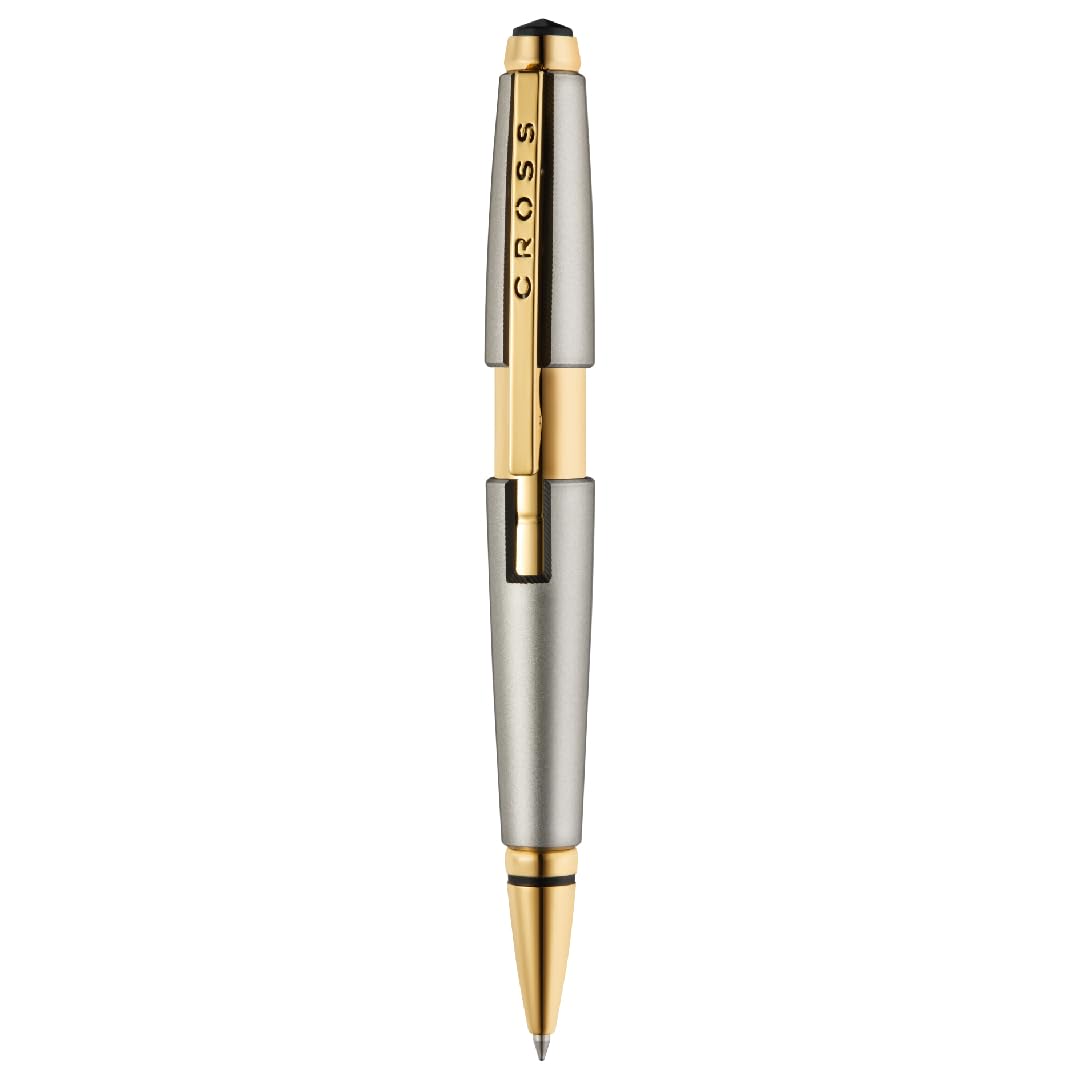 Cross Edge Sonic Titanium Lacquer with Gold PVD Appointments Selectip Rollerball Pen Black Ink - Elegant Accessory for