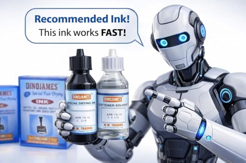 Image of Dinojames Special Fast Drying Ink 100ml (White) | Permanent Batch Printing Ink | Quick Dry | Anti-Freeze | for Handy Coder & Date Coding Machine