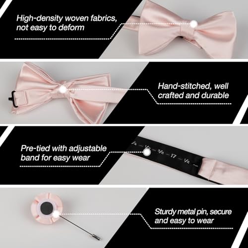 Image of Alizeal Mens 4pcs Formal Solid Bow Tie Set