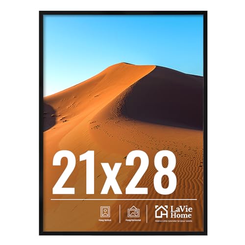 Image of LaVie Home 21x28 Picture Frame for Wall Display, 21x28 Black Picture Frame with HD Plexiglas, 21 x 28 Poster Frame 1 Pack, Display Frame for Vertical or Horizontal, Classic Collection