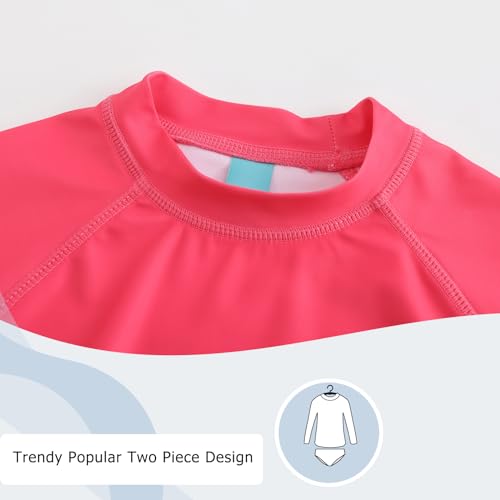 Image of Aisyee Girls Long Sleeve Rash Guard Set Two Piece Swimsuits Tie Dye Bathing Suits for Kids UPF 50+ Swim Shirts