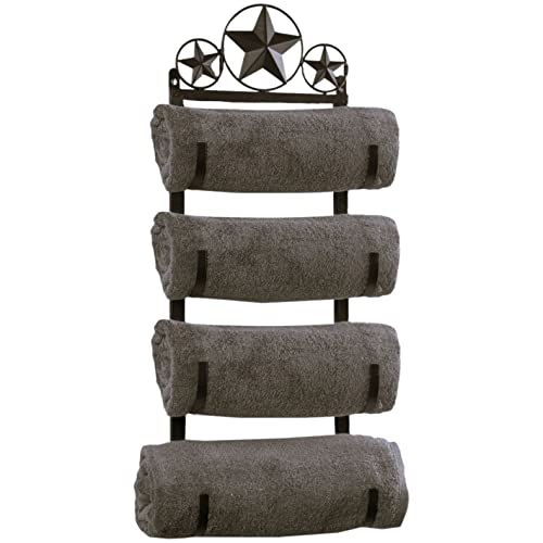BestGiftEver Rustic Metal Star Towel Roll Wall Rack - Farmhouse
