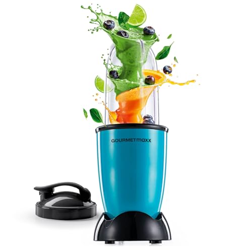 GOURMETmaxx Mr. Magic Batidora de 4 piezas | Máquina de batido con capacidad de 400 W y 500 ml | Batidora compacta con tapa | Conveniente para batidos, salsas, salsas y más | Fácil de