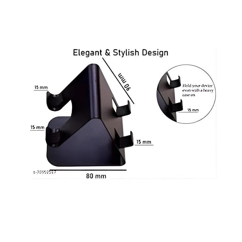 Image of Tech & Future Mobile Stand for Table - Dual Sided Universal Mobile Holder | Desktop Adjustable Hard Plastic Phone Stand (Black)