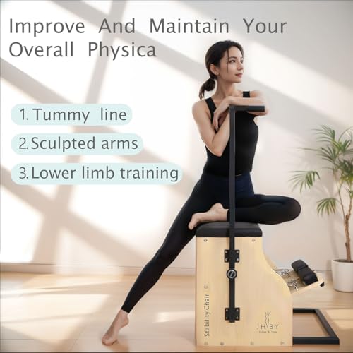 Pilates Chair, Home Pilates Chair, Pilates Chair for Home Workouts, Sturdy Metal Frame (Black Frame Black Cushion) - Image 3