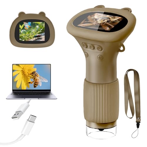 Image of Acoath Microscope for Kids, 1000X Handheld Digital Miniscope with 2.0 inch Screen, Portable Pocket Microscope Education Toys Birthday Gifts for Age 3 4 5 6 7 8 9 10 Girls Boys