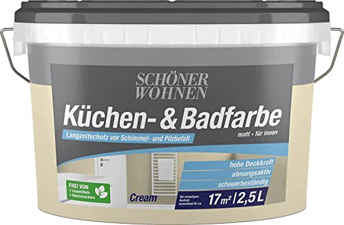 2,5 Liter SCHÖNER WOHNEN Küchen- & Badfarbe, Cream
