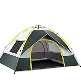 ポップアップテント ポップアップテント2-3 人/3-4 人用、人用 2 つのドアと 2 つの窓付きテント、屋外キャンプ一晩全自動クイックオープンテント、170T 厚みのあるポリエステル布生地200x200x145 cm