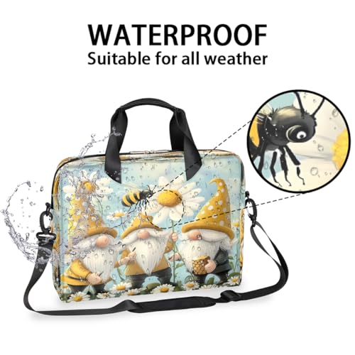 Maletín para portátil con diseño tres abejas y gnomo miniatura 2