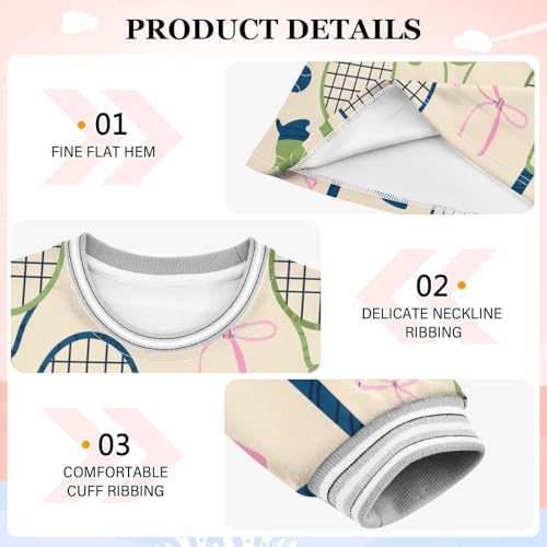 Tennis Bow Girls Dresses Long Sleeve Sweatshirt Dress for Girls Winter Toddler Casual A Line Dresses Size 2-8T3