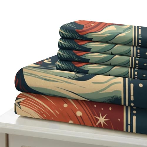 Parure de lit Noël 220x240 en microfibre douce et impression 3D durable