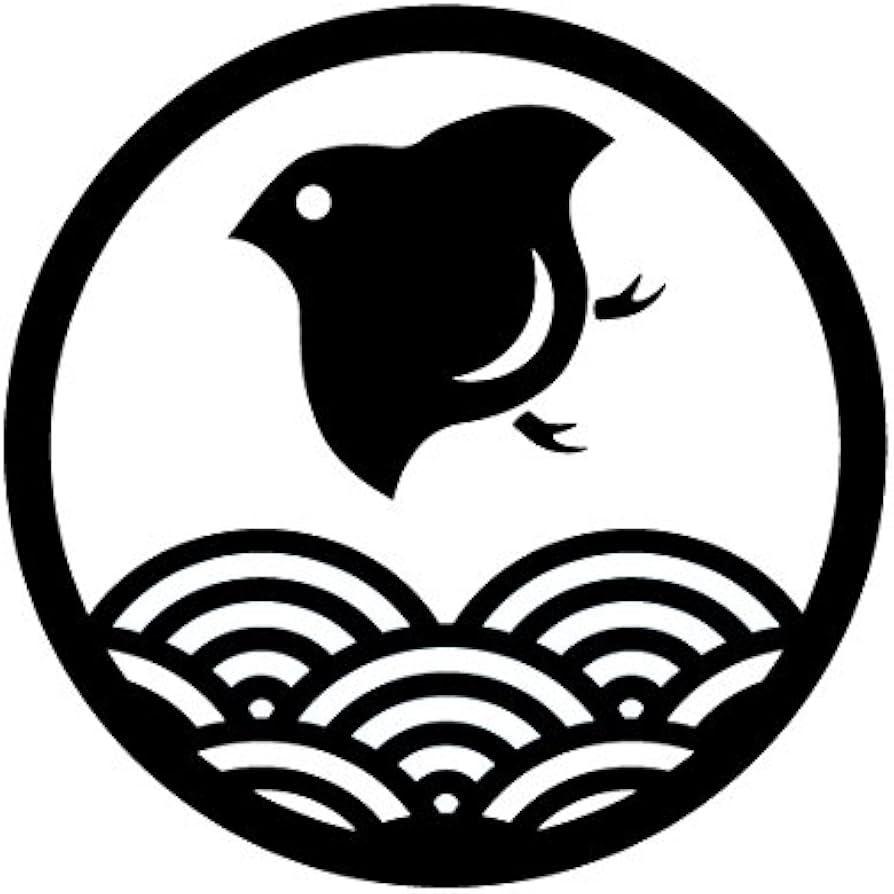 Amazon.co.jp: 家紋ステッカー「波千鳥」 小 5cm （カッティングシート