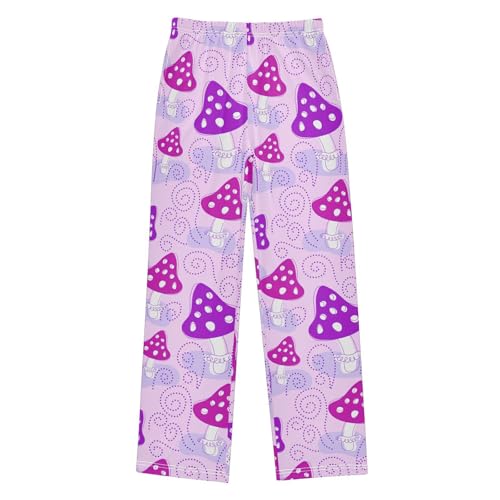 Purple Mushrooms Boys Pants for Kids Jogger Pants with Pockets S-XL