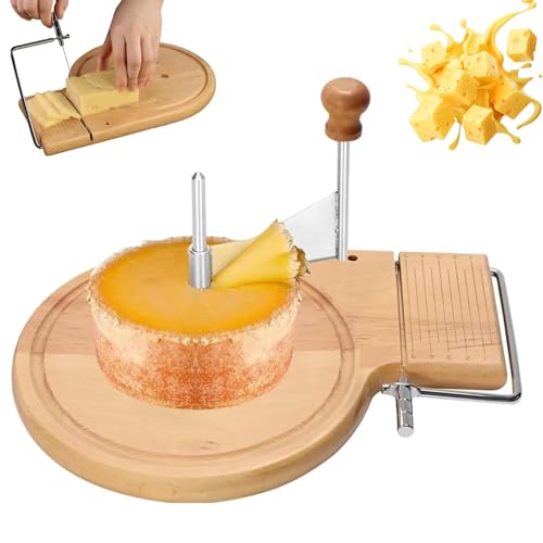 Rizador de Queso de Madera de Haya, Rizador Girolle de Flor de Queso Original, Rizador de Tete de Moine, Espesor Ajustable, Máquina de Afeitar Chocolate Sin Tapa, para Quesos Mantequilla Chocolate