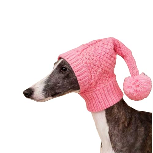 1 Piece Dog Hat, Stretchy Knitted Winter Warmer with Pompon, Covers Ears and Neck Cozy Knitted Dog Hat with Pompon