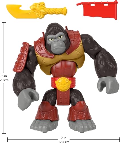 Imaginext Preschool Toy Silverback Gorilla Smash 8-In Figure with Punching Action & Accessories for