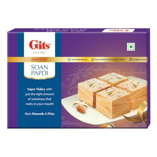 Image of GITS Soan Papdi, Ready to Eat Indian Dessert, Pure Veg, 500g