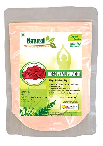 Natural Rose Petals (ROSA CENTIFOLIA) Powder for GLOWING PINK SKIN NATURALLY By Natural Health & Herbal Products – Pack of 1 (227 Grams)