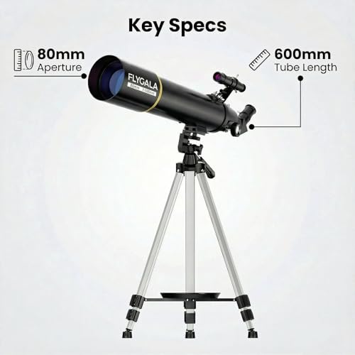 Telescopio refractor 80mm 600mm alta potencia con accesorios miniatura 3