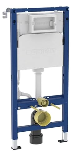 Geberit DuofixBasic 458103002 (bleu foncé, élément pour WC, 112 cm, avec réservoir Delta UP 12 cm, pour murs en métal et bois, en acier, position de fixation alternative, autoportant)