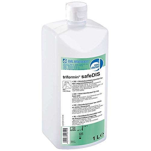 Handdesinfektionsmittel Dr. Weigert triformin safeDIS - 1 Liter, Rückfettend, Farbstoff-/Parfümfrei, Anwendungsfertig, Flüssig Cover