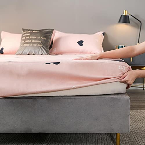 Chickwin Spannbettlaken 90x200cm Kinder Matratzenschoner, Rosa Liebesmuster Mädchen Bettlaken für Einzelbett Boxspringbett - 100% Mikrofaser Spannbetttuch Geeignet für bis 25-30 cm Matraze - Image 4