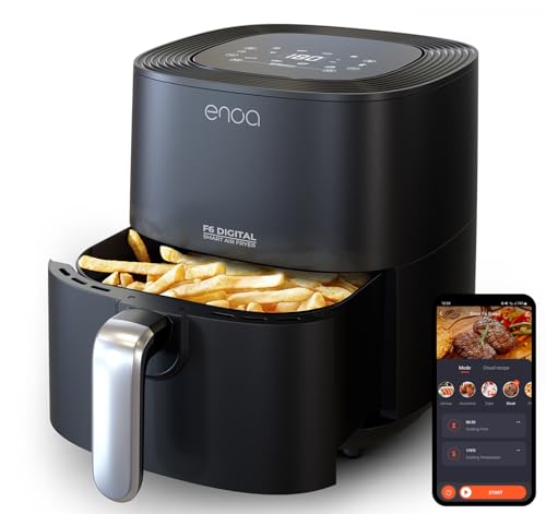 Freidora De Aire 5,5 L Enoa F6, 80-200 C, Cocción Rápida Y Dietética Con 8 Programas, 85 Menos De Grasas Con Intellicook, 1700w Air Fryer Para 5 Personas, Recetas, Control Con App, Pantalla Táctil Freidora De Aire 5,5 L Enoa F6, 80-200 C, Cocción Rápida Y Dietética Con 8 Programas, 85 Menos De Grasas Con Intellicook, 1700w Air Fryer Para 5 Personas, Recetas, Control Con App, Pantalla Táctil