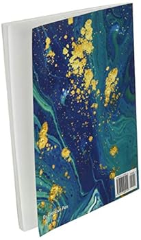 Notebook: Unruled/Unlined/Plain Notebook - (8.5 x 11 inches) Large - 110 Pages - Gold and Blue Marble
