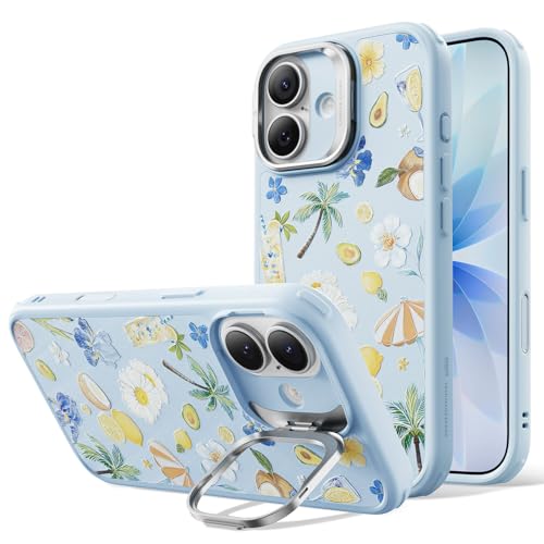 Image of ESR for iPhone 17 Case with Stash Stand, Compatible with MagSafe, Military-Grade Drop Protection Magnetic Phone Case for iPhone 17, Scratch-Resistant Back Cover,Tropical Paradise