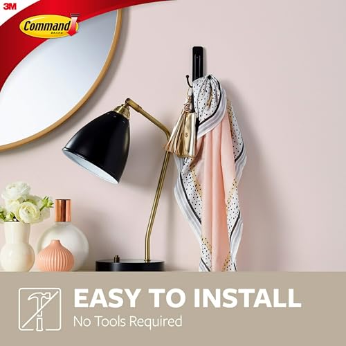 image for Command Large Matte Black Double Hooks, 2 Hooks and 2 Command Strips, 