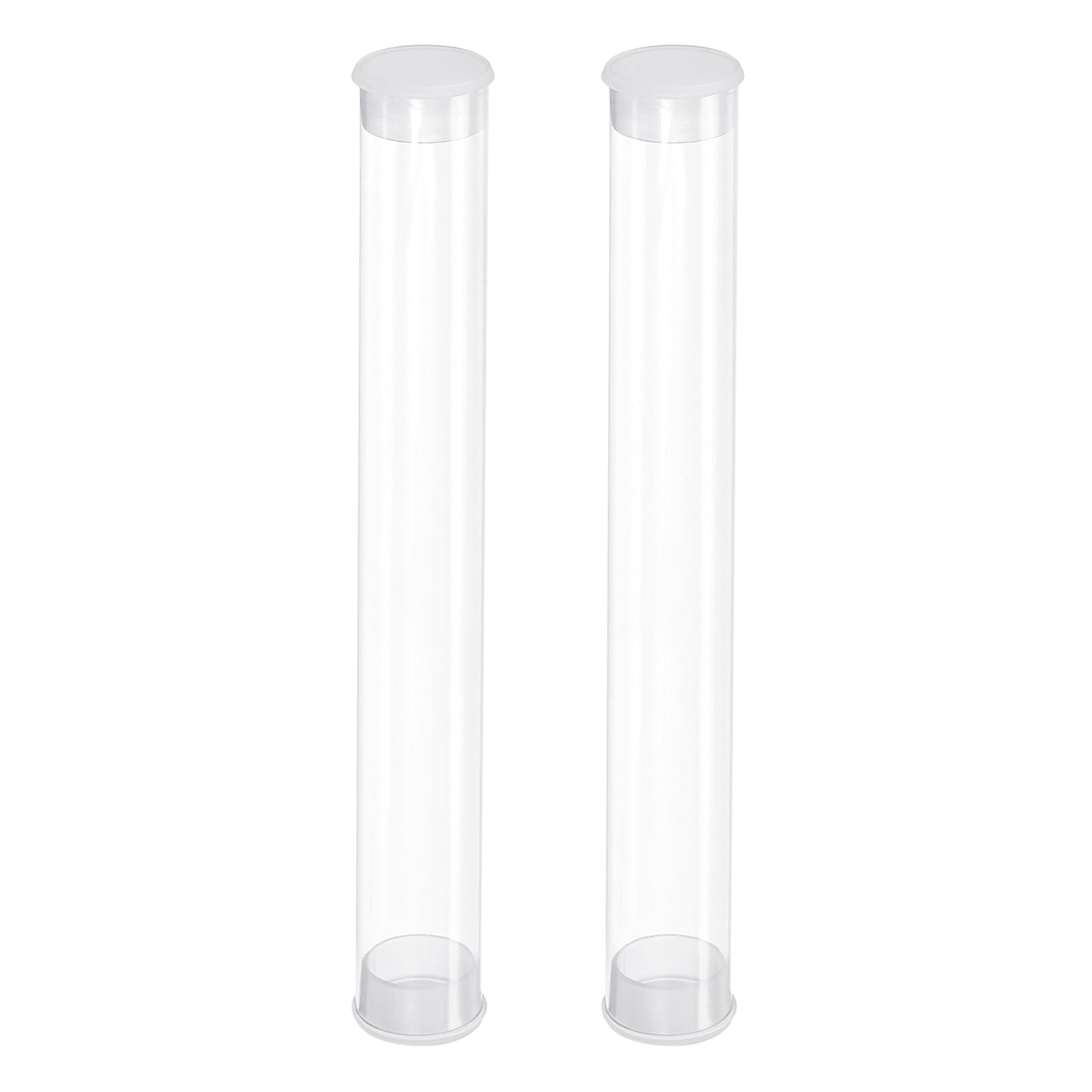 PATIKIL Klare Kunststoffrohre 12 Zoll - Polycarbonat Röhren Mit Gummideckeln, 2er Set