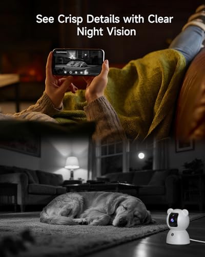 2 Pack 2.5K Cameras for Home Security, Non-Subscription AI Human/Pet/Crying Detection, 4MP Dog/Cat/Pet Camera Indoor with Phone App, Pan Tilt 2.4G WiFi Indoor Cameras, IR Night Vision, 2-Way Audio - Image 7