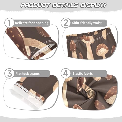 Bolaz Toddler Girls Leggings Printed Yoga Pants Leggings Chocolate Mushrooms for Kids3
