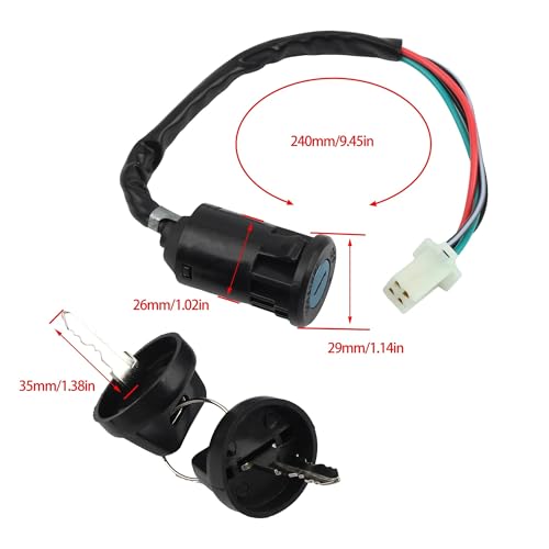 Interruptor de encendido universal de 4 pines con cable para bobina de moto 2