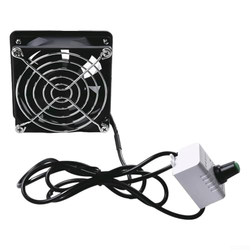 Oniissy USB-Küchen-Abluftventilator, klein, kompakt, Dunstabzugshaube, verstellbare Geschwindigkeit, Ventilator, keine Installation erforderlich, Kunststoff-Abluftventilator, 8 x 8 x 6,5 cm, Schwarz