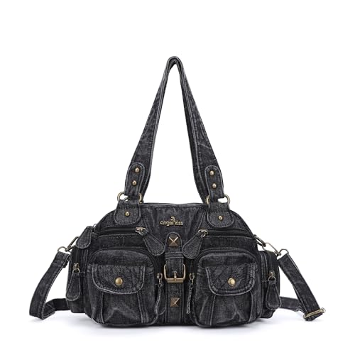 Image of Angel Kiss Hobo Crossbody Purses for Women Shoulder Bag Multipocket Soft Hobo Purses Removable Strap Leather Handbags