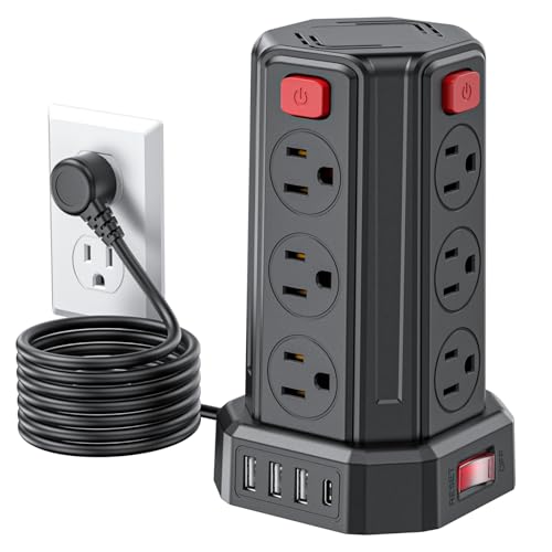 Power Strip Surge Protector, 6.5 Ft Extension Cord with 12...