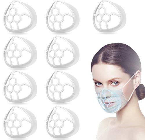 3D Face Inner Bracket for Comfortable Breathing,Silicone Face Bracket Support Frame Lipstick Protector Keep Fabric off Mouth to Create More Breathing Space  (clear)