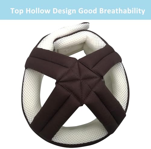 Image of Elderly Protective Helmet, Thick Soft Special Needs Safety Helmet Adjustable Breathable Seniors Fall Prevention Head Protection Cap for Older Surgery Recovery Head Injury Shock (Coffee Mesh Inner)