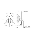 GROHE Europlus Einhand-Wannenbatterie Fertigmontageset für Unterputzkörper - 2